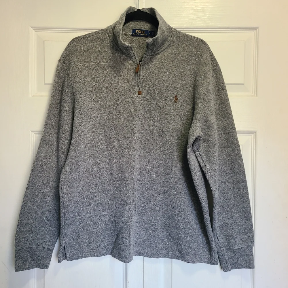 Polo by‎ Ralph Lauren Gray Quarter-Zip Sweater